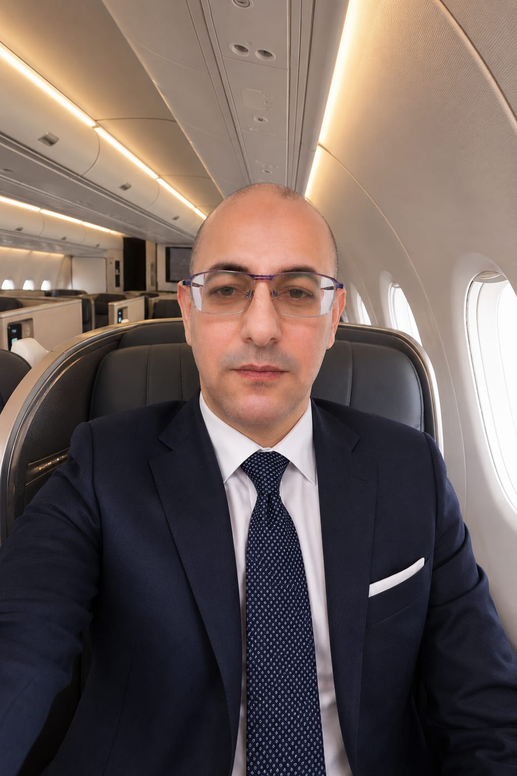 د. إبراهيم جلال فضلون — على متن الطائرة إلى أمستردام (Flight to Amsterdam · 07-2026)